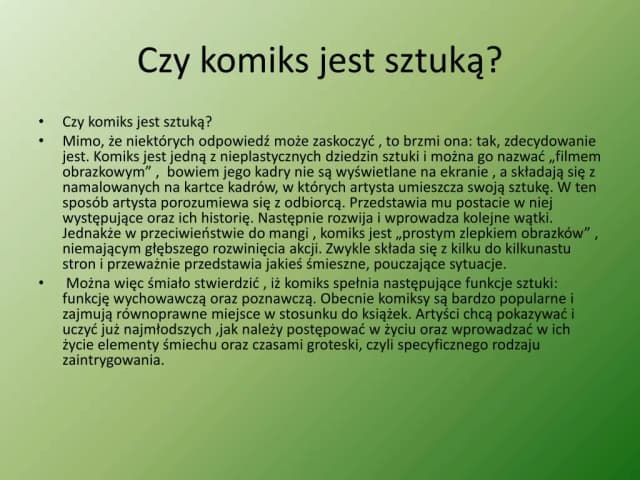 Komiks to literatura? Rewolucyjna prawda o artystycznej wartości komiksów Komiks to literatura? Rewolucyjna prawda o artystycznej wartości komiksów